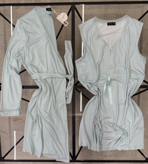 Ensemble nuisette peignoir " Bleu "