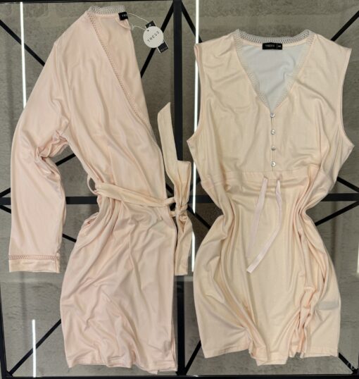 Ensemble nuisette peignoir " Rose  "