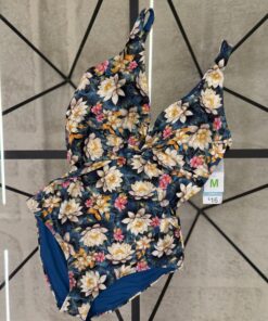 Maillot Primark " TEAL bleu a fleurs "