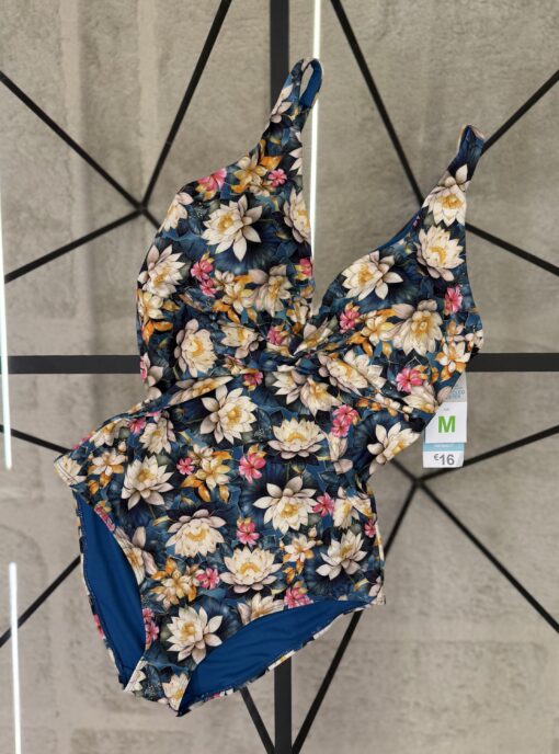 Maillot Primark " TEAL bleu a fleurs "