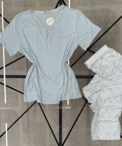 Alternative view of Pyjama haut demi manche " Vert "