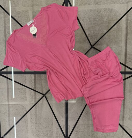 Pyjama Demi Manche Pantacourt " Rose Fushia "