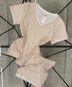 Alternative view of Pyjama Short Haut Demi Manche " Rose "