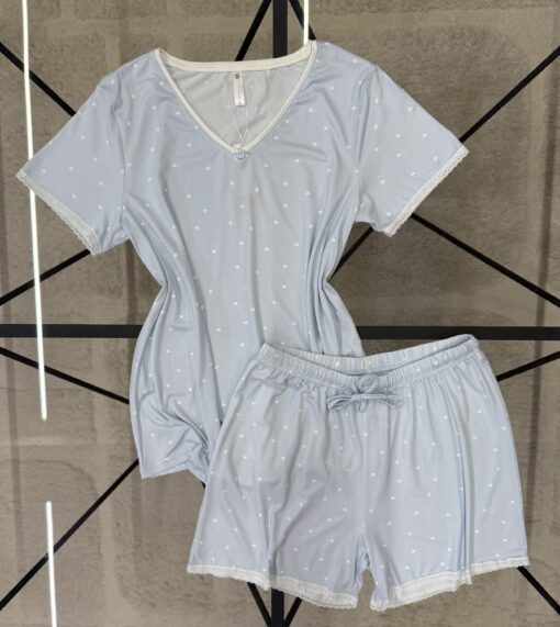 Pyjama Short Haut Demi Manche " Bleu "