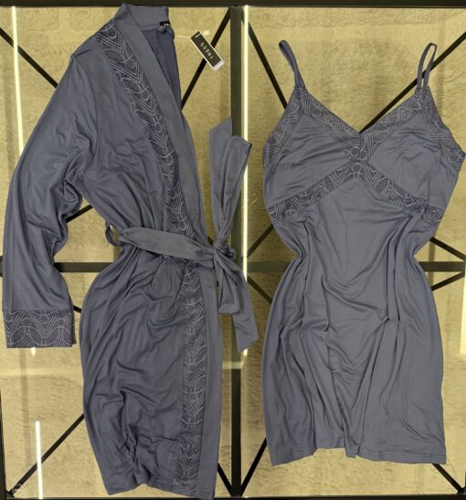 Ensemble Nuisette Peignoir " Bleu "