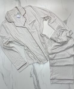 Pyjama boutonné haut manche longue primark " Taupe à motifs "