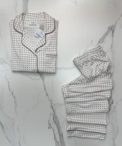 Alternative view of Pyjama boutonné haut manche longue primark " Taupe à motifs "