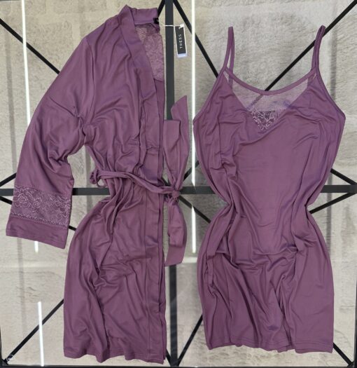 Ensemble Nuisette Peignoir " Mauve "