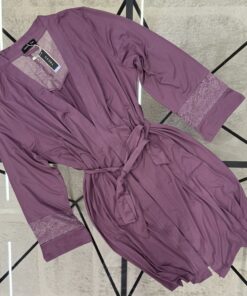 Alternative view of Ensemble Nuisette Peignoir " Mauve "