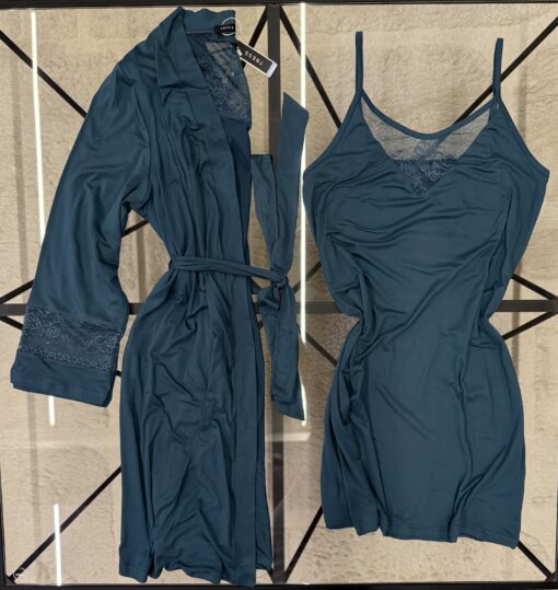Ensemble Nuisette Peignoir " Vert "