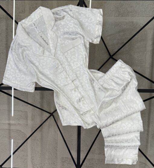 Pyjama boutonné haut demi manche - Blanc -