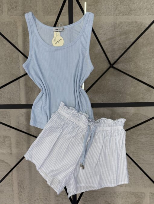 Pyjama short bustier " Bleu "