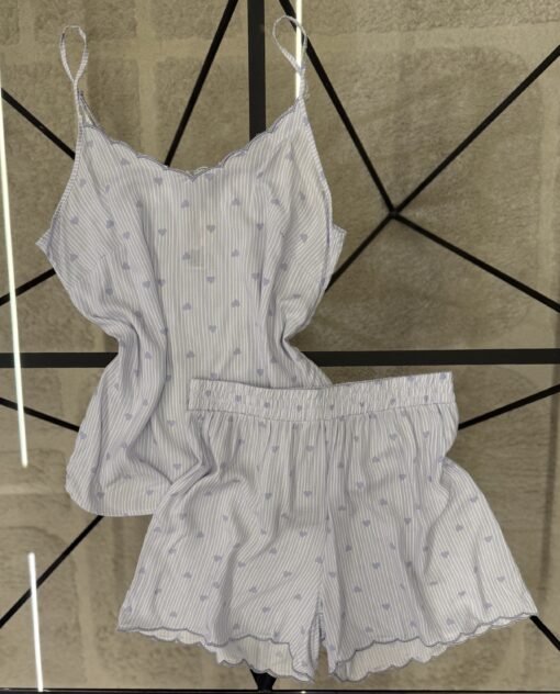 Pyjama short bustier " Bleu "
