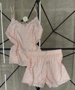 Pyjama short bustier " Rose "