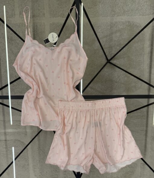 Pyjama short bustier " Rose "