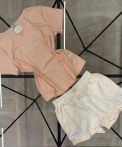 Alternative view of Pyjama short haut demi manche " Saumon "