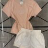 Pyjama short haut demi manche " Saumon "