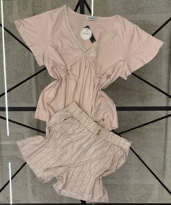 Alternative view of Pyjama short haut demi manche " rose "