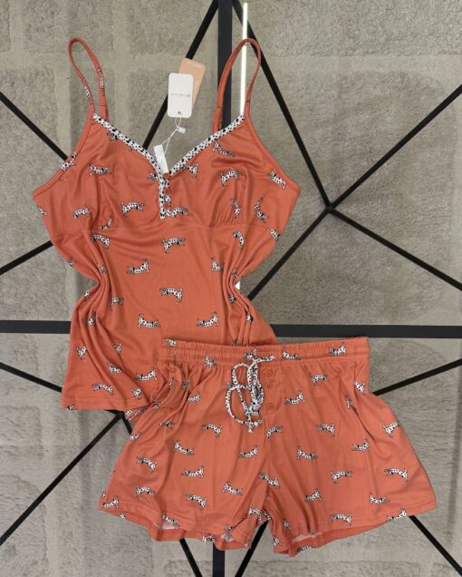 Pyjama short bustier " Saumon "