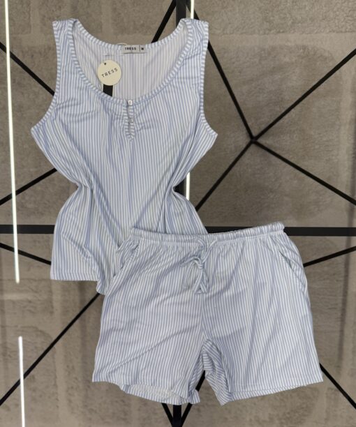 Pyjama short bustier " Bleu "