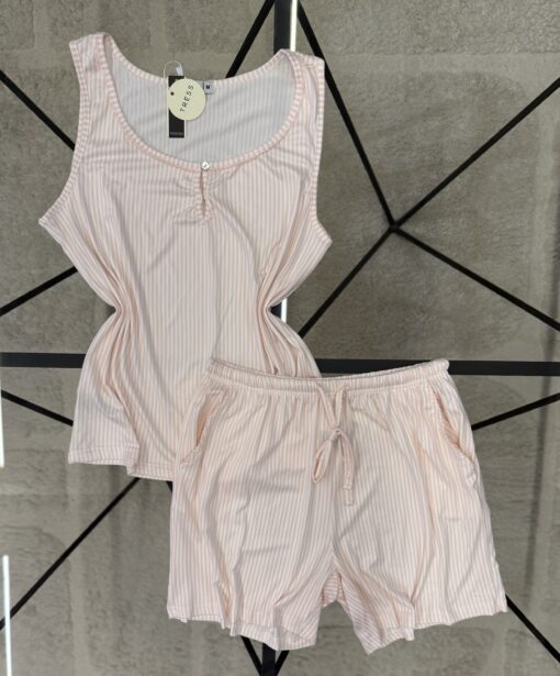 Pyjama short bustier " Rose "