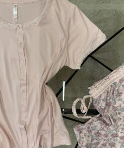 Alternative view of Pyjama pantalon haut demi manche " Rose "