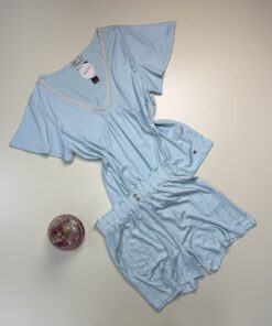 Alternative view of Pyjama short haut demi manche " Bleu "