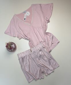 Alternative view of Pyjama short haut demi manche " rose "