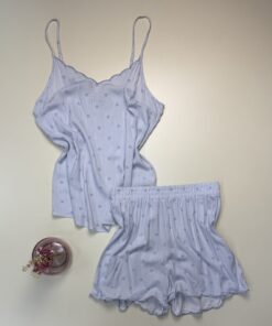 Pyjama short bustier " Bleu "