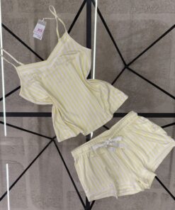 Pyjama short bustier - Primark - " Jaune à rayures "