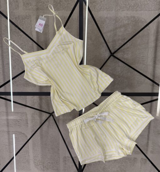 Pyjama short bustier - Primark - " Jaune à rayures "