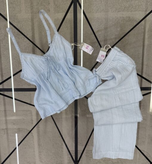 Bustier pantalon en lin - Primark - " Bleu "