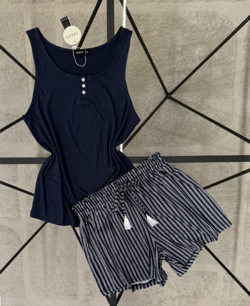 Pyjama short bustier " bleu "