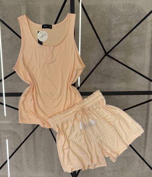 Pyjama short bustier " Saumon "