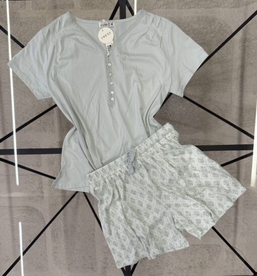 Pyjama short haut demi manche " Vert "