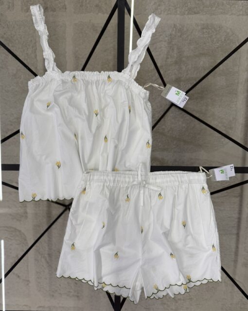 Bustier short en lin primark - fleur jaune -