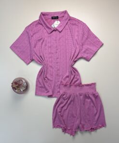 Pyjama short haut demi manche " Rose "