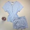 Pyjama short haut demi manche " Bleu "