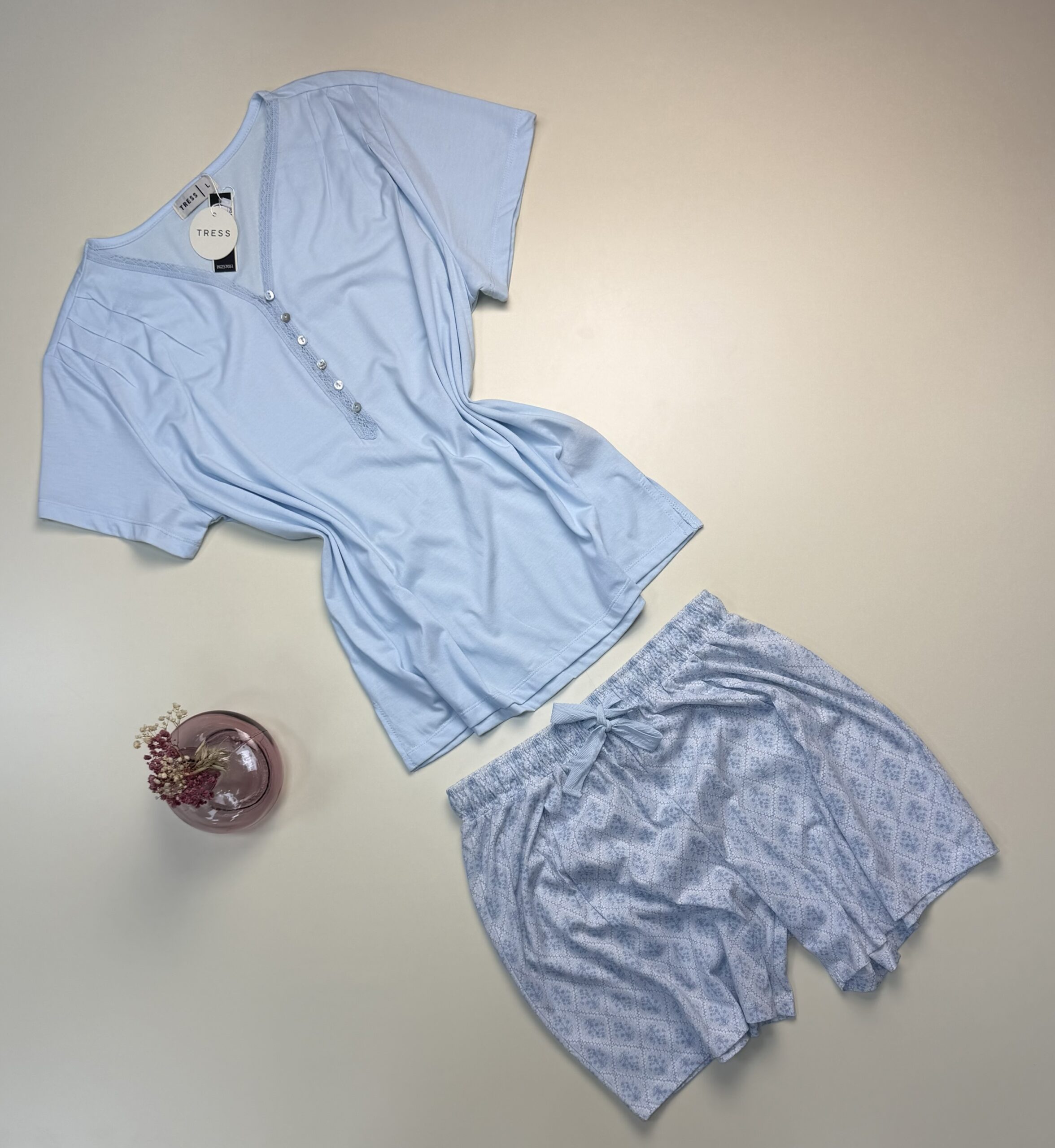 Pyjama short haut demi manche " Bleu " – Image 2