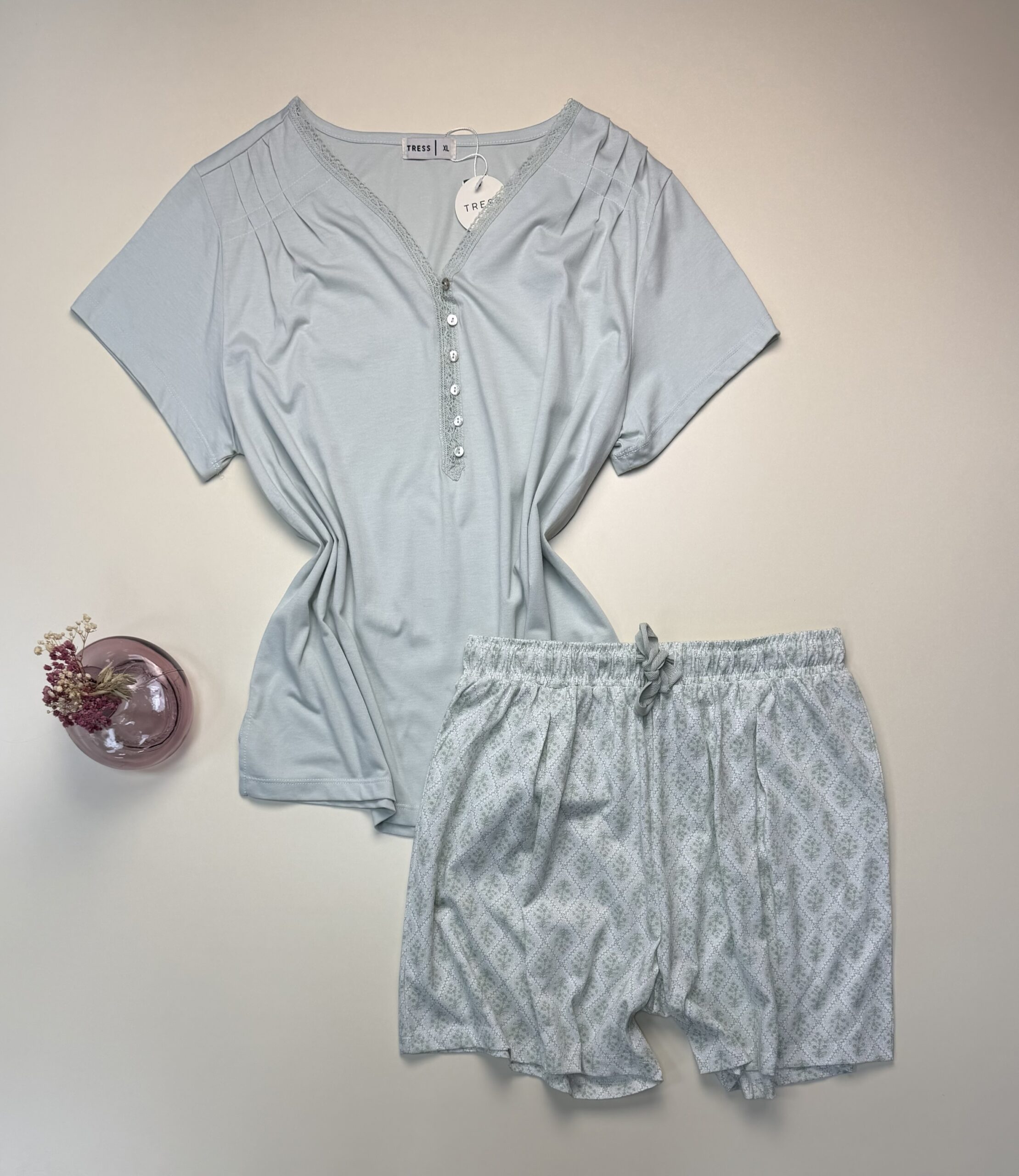 Pyjama short haut demi manche " Vert "