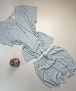 Alternative view of Pyjama short haut demi manche " Vert "