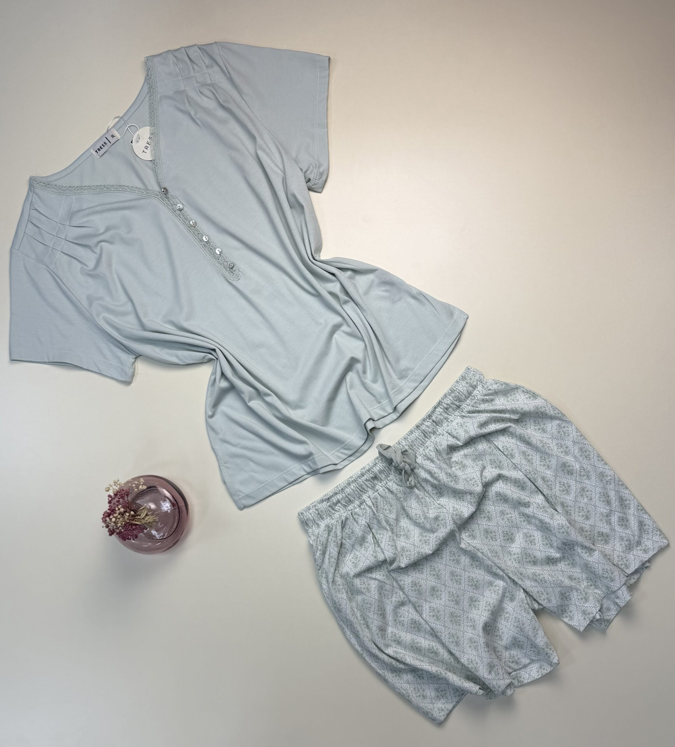 Pyjama short haut demi manche " Vert " – Image 2