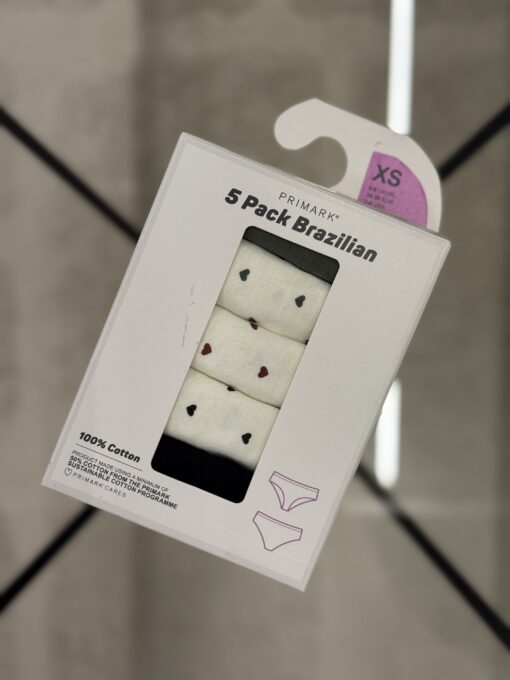 Pack de 5 culottes  brésilien " coeurs " - Primark -