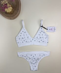 Ensemble 2 pcs primark " blanc petite fleurs "