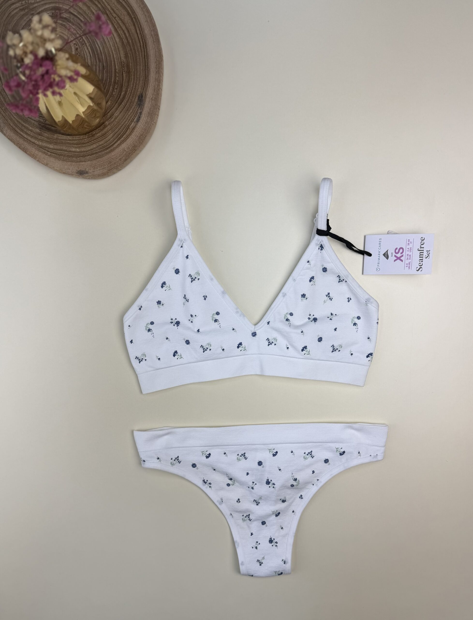 Ensemble 2 pcs primark " blanc petite fleurs "