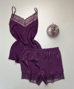 Short bustier H " Aubergine "