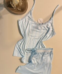 Pyjama short bustier " Bleu "
