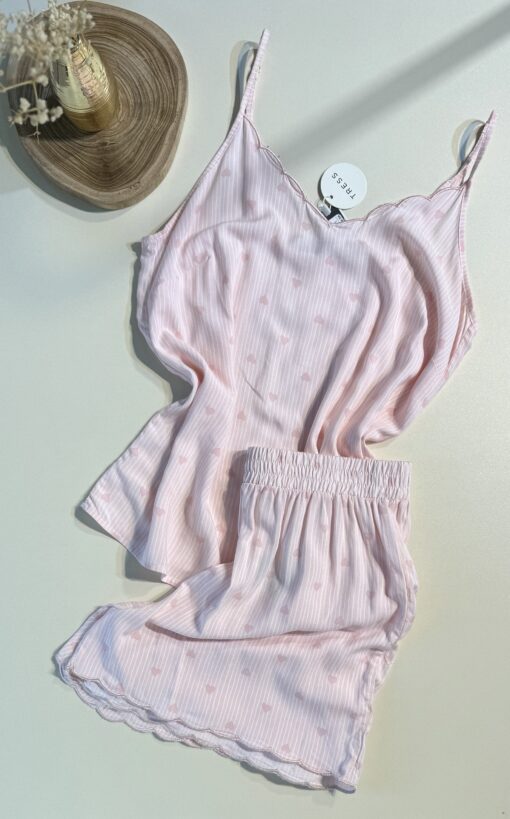Pyjama short bustier " Rose "