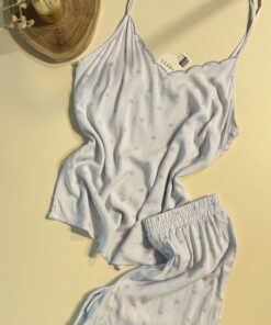 Pyjama short bustier " Bleu "