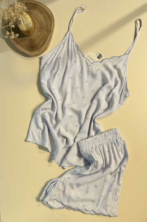 Pyjama short bustier " Bleu "